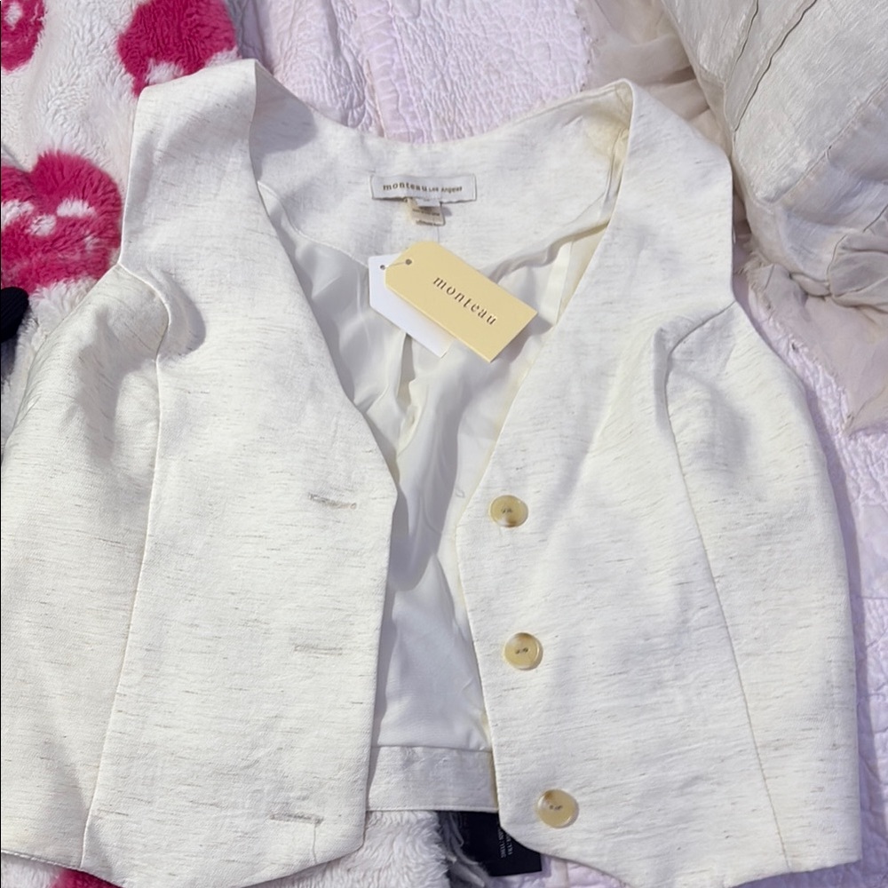 Monteau Cream Button Down Shirt